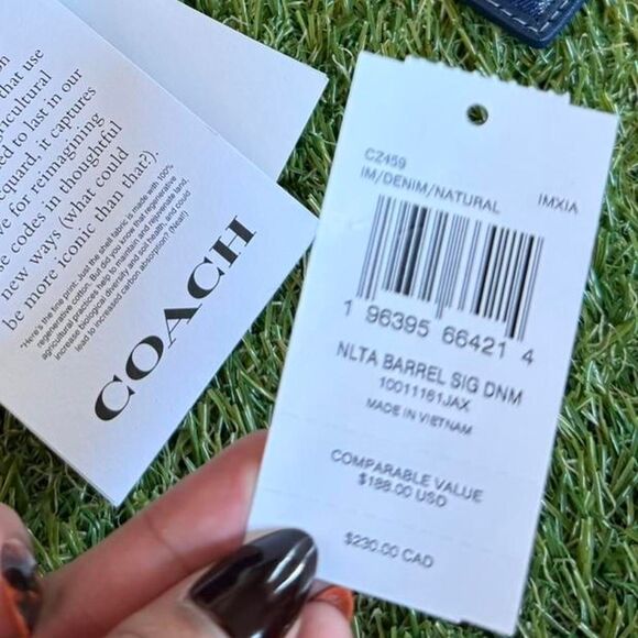 NWT Limited Coach Nolita Barrel Bag & Wallet in Signature Denim Leather Cherry - Picture 6 of 7